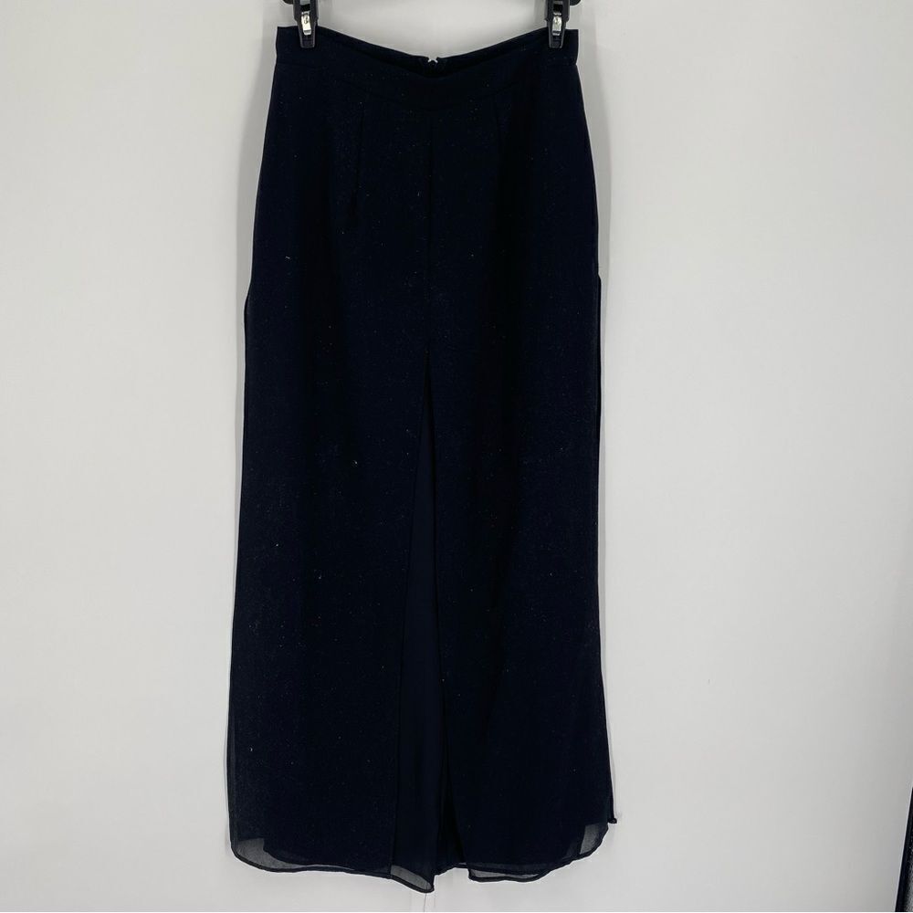 Onyx Nite Women’s Black Tulle Overlay Black Dress Pants size S